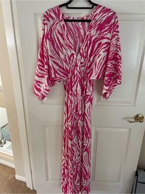 Tyche Pink & White Printed Maxi Dress